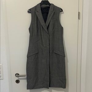 Banana Republic Menswear Inspired Gray Sleeveless Dress Size 12